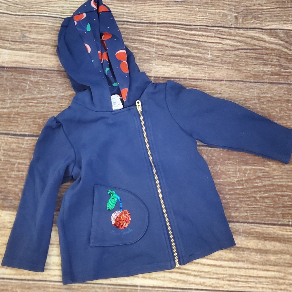 Little Marc Jacobs blue zip up jacket with sequin pockets sz 18m